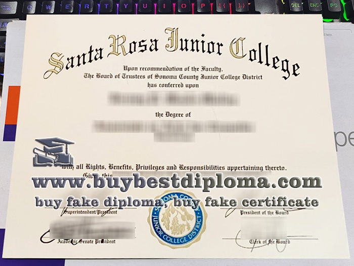 Santa Rosa Junior College diploma, Santa Rosa Junior College certificate,