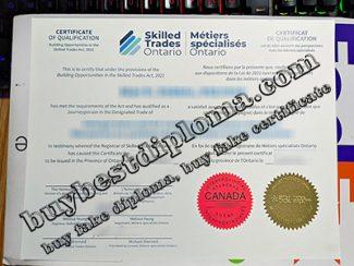 Skilled Trades Ontario certificate of qualification, Skilled Trades certificate,