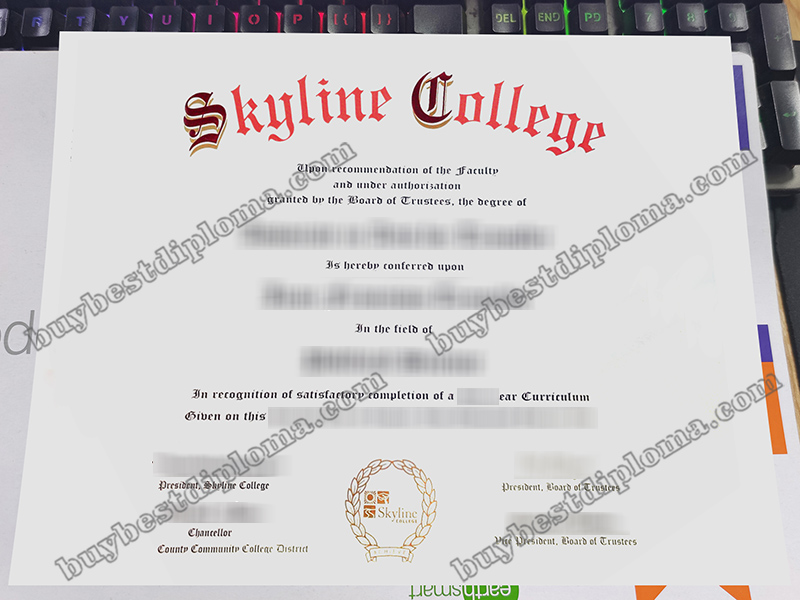 Skyline College diploma, Skyline College certificate,