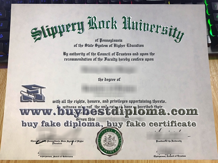 Slippery Rock University diploma, Slippery Rock University certificate,