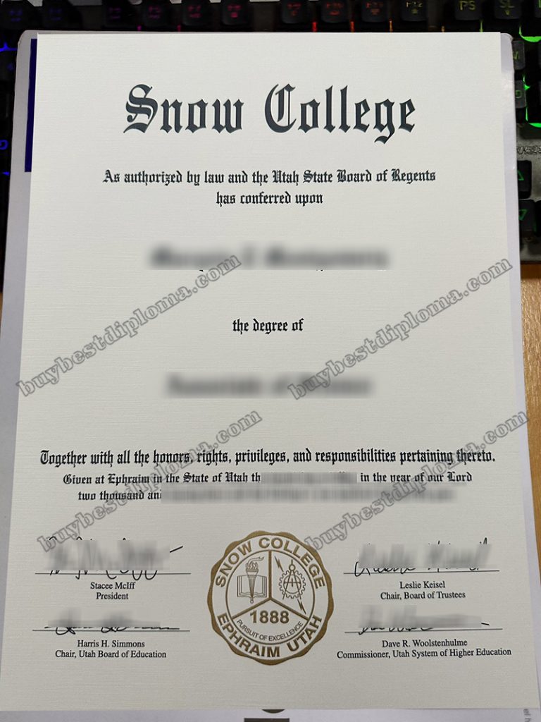 Snow College diploma, Snow College certificate,