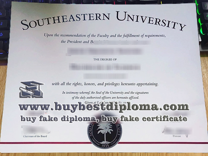 Southeastern University diploma, Southeastern University certificate,