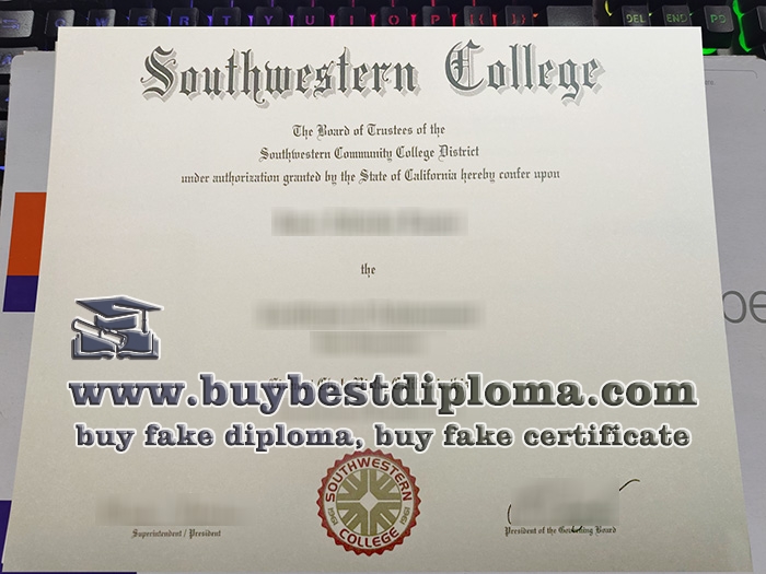 Southwestern College diploma, Southwestern College certificate,
