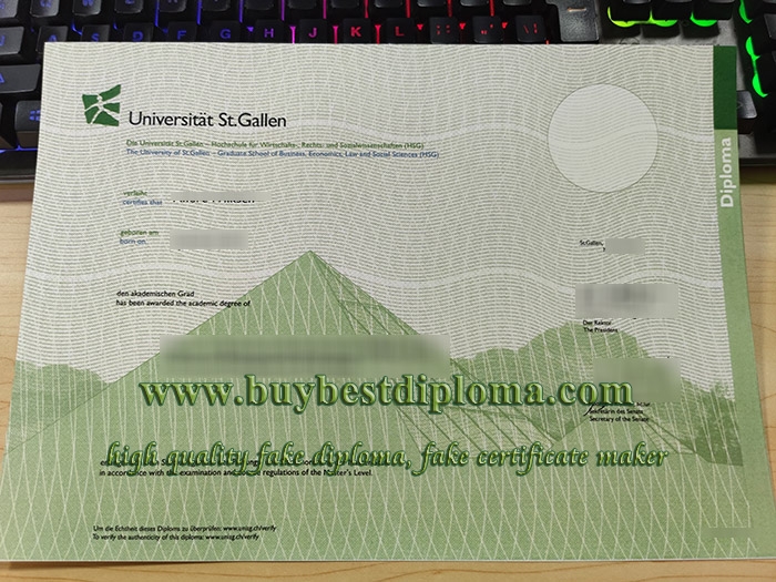 fake University of St. Gallen diploma