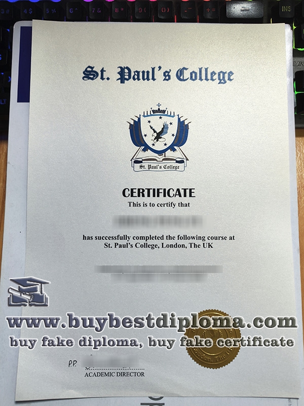 St Paul's College diploma, St Paul's College certificate,