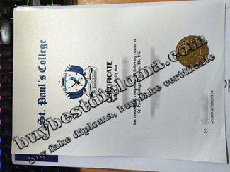 St Paul's College diploma, St Paul's College certificate,