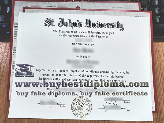 St. John's University diploma, St. John's University certificate,