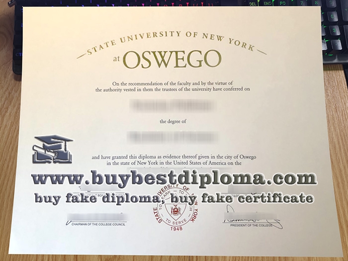 State University of New York At Oswego diploma, fake SUNY Oswego diploma,