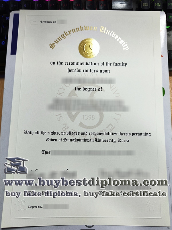 Sungkyunkwan University diploma, Sungkyunkwan University degree,