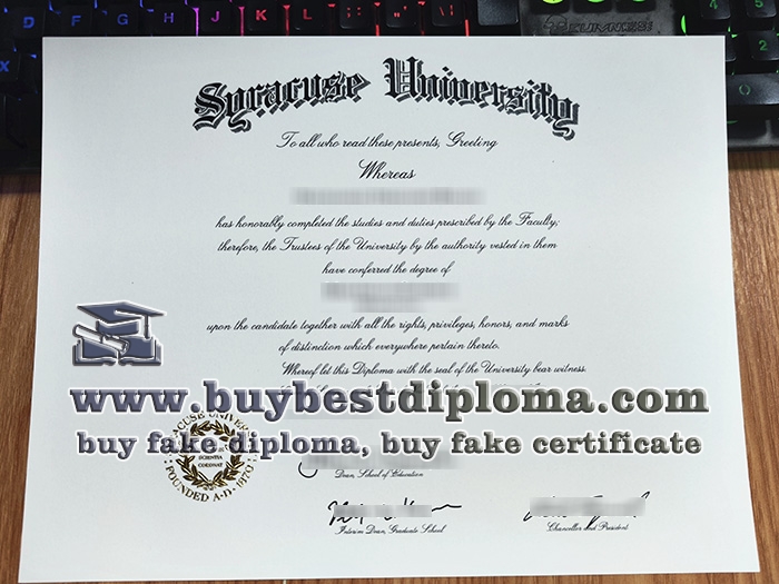 fake Syracuse University diploma, Syracuse University certificate,