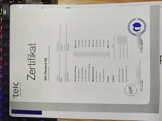 Telc Zertifikat, Deutsch B2 Certificate,