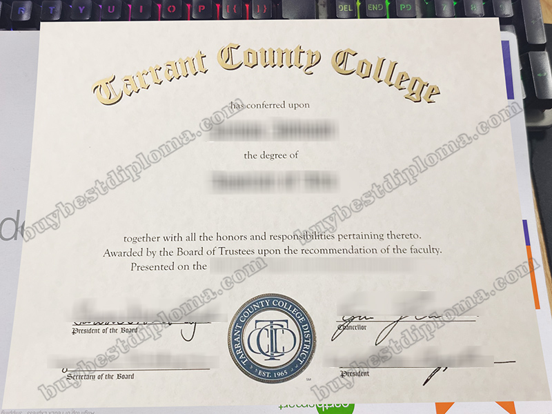 Tarrant County College diploma, Tarrant County College certificate,