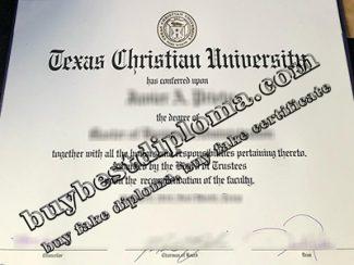 Texas Christian University diploma, Texas Christian University degree,