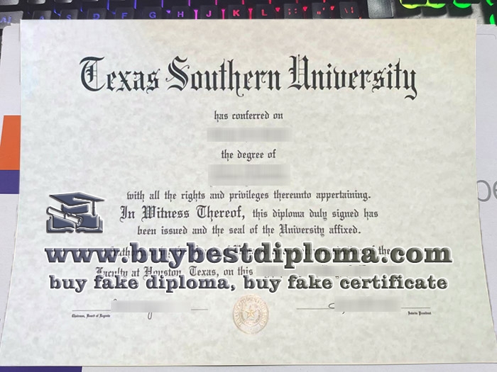 Texas Southern University diploma, Texas Southern University degree,