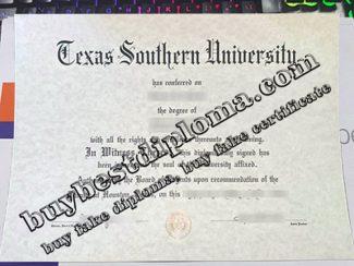 Texas Southern University diploma, Texas Southern University degree,