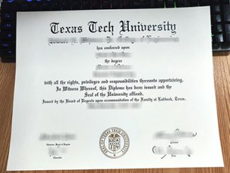 Texas Tech University diploma, Texas Tech University certificate,