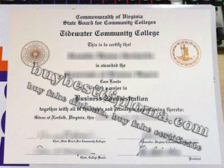 Tidewater Community College diploma, fake Tidewater Community College certificate,