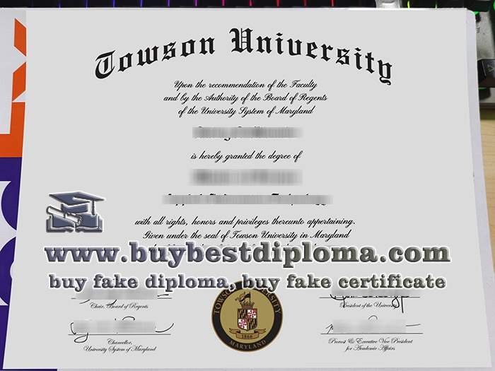 Towson University diploma, Towson University certificate,