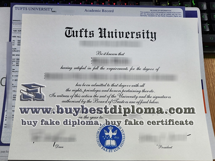 Tufts University diploma, Tufts University certificate,