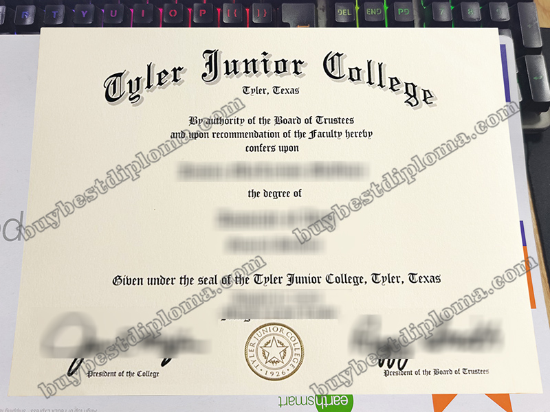 Tyler Junior College diploma, Tyler Junior College certificate,