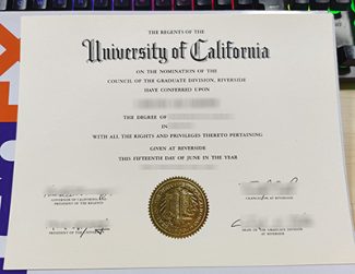UC Riverside diploma certificate
