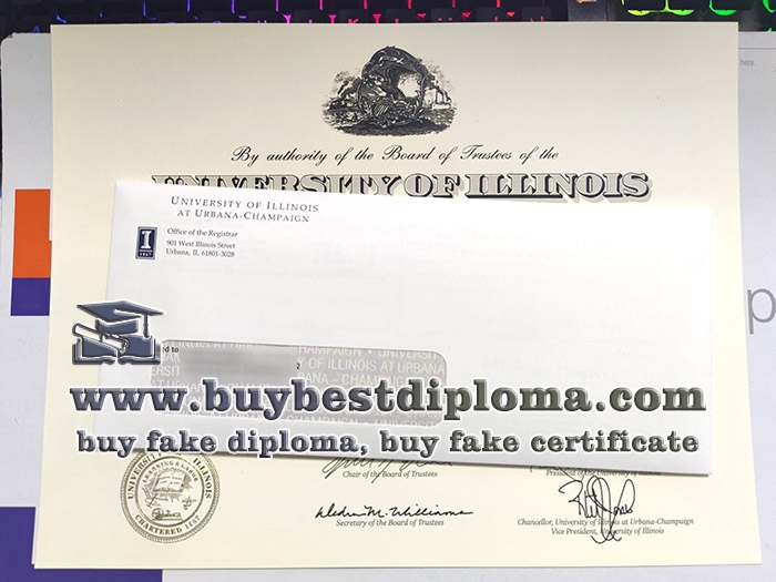University of Illinois Urbana-Champaign diploma, fake UIUC diploma, UIUC sealed transcript,