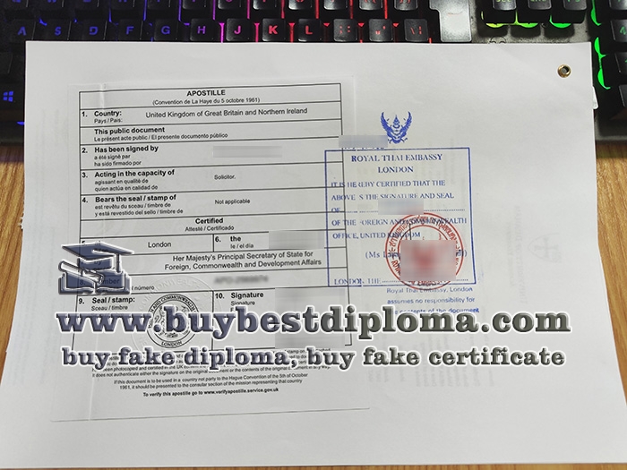 Fake Thai Embassy Legalization, Fake UK Apostille,