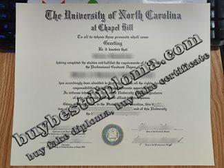 University of North Carolina at Chapel Hill certificate, UNC Chapel Hill diploma,