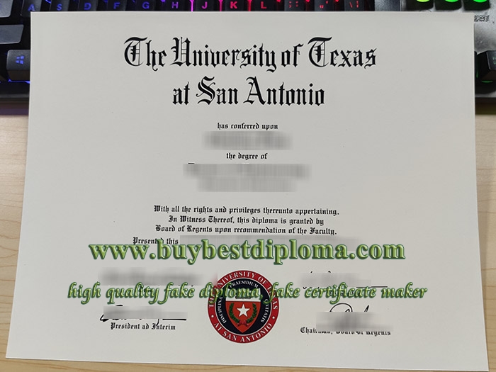 fake University of Texas at San Antonio diploma