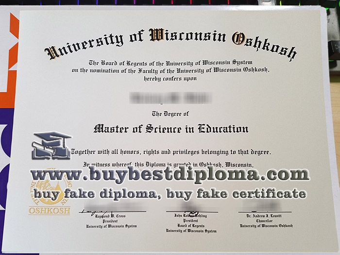 University of Wisconsin Oshkosh diploma, fake UW Oshkosh degree, fake M.Ed diploma,