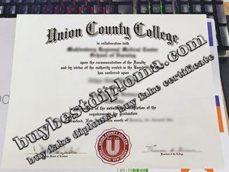 Union County College diploma, Union County College certificate,