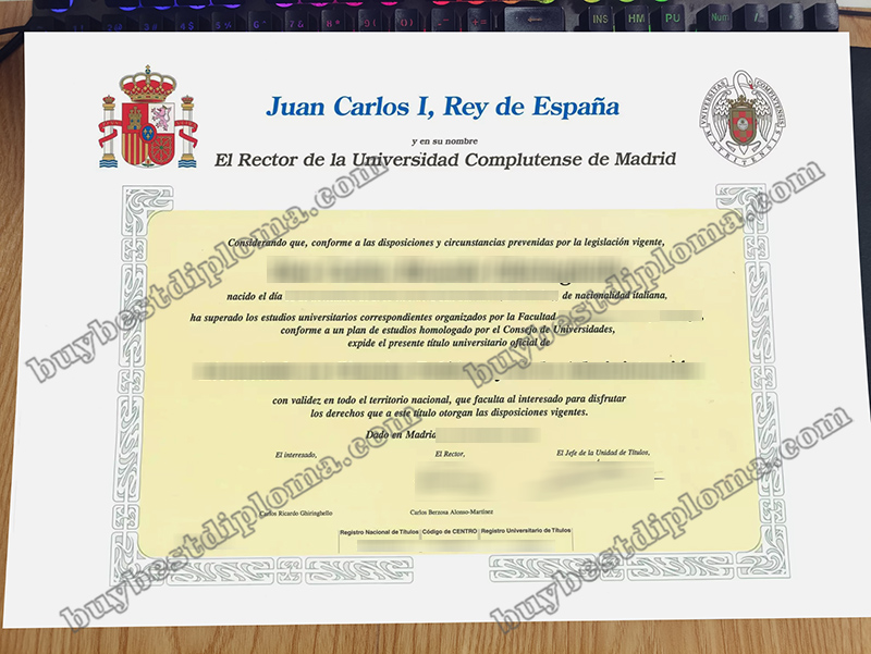 Universidad Complutense de Madrid título, Complutense University of Madrid diploma,