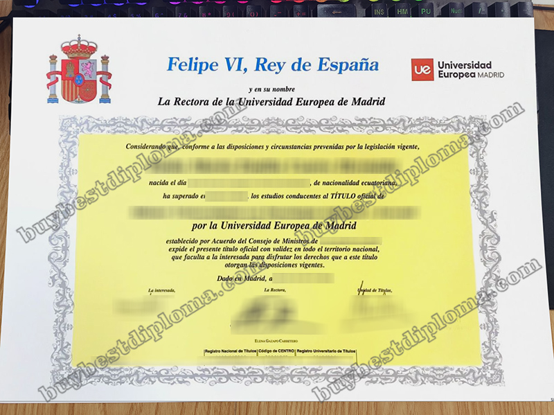 Universidad Europea de Madrid título, European University of Madrid diploma,