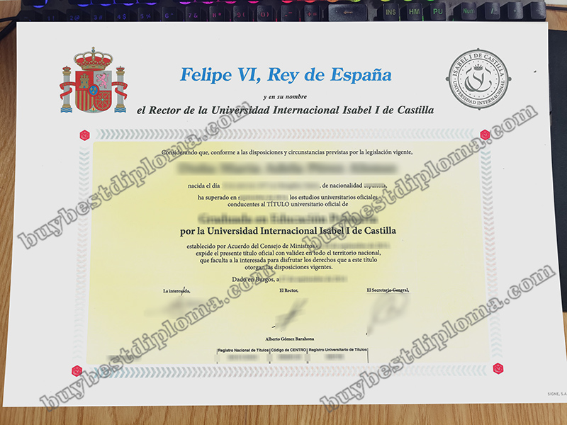 Universidad Internacional Isabel I de Castilla título, Universidad Isabel I diploma,