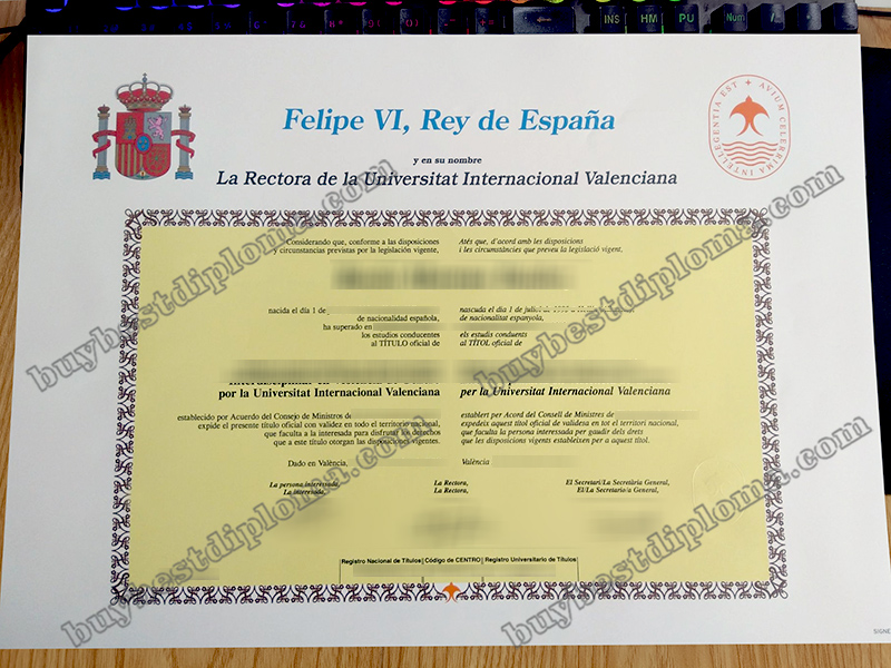 Universidad Internacional de Valencia título, Valencian International University diploma,