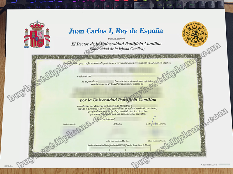 Universidad Pontificia Comillas título, Comillas Pontifical University diploma,