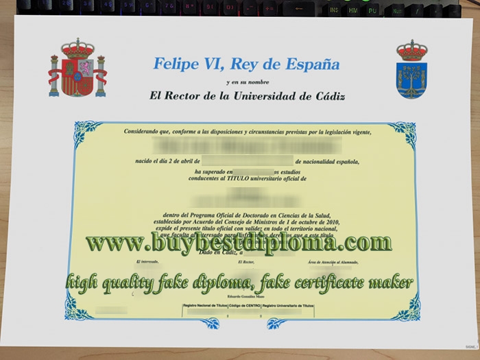 Universidad de Cádiz diploma, Universidad de Cádiz degree, fake University of Cadiz certificate,