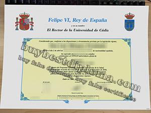 Universidad de Cádiz diploma