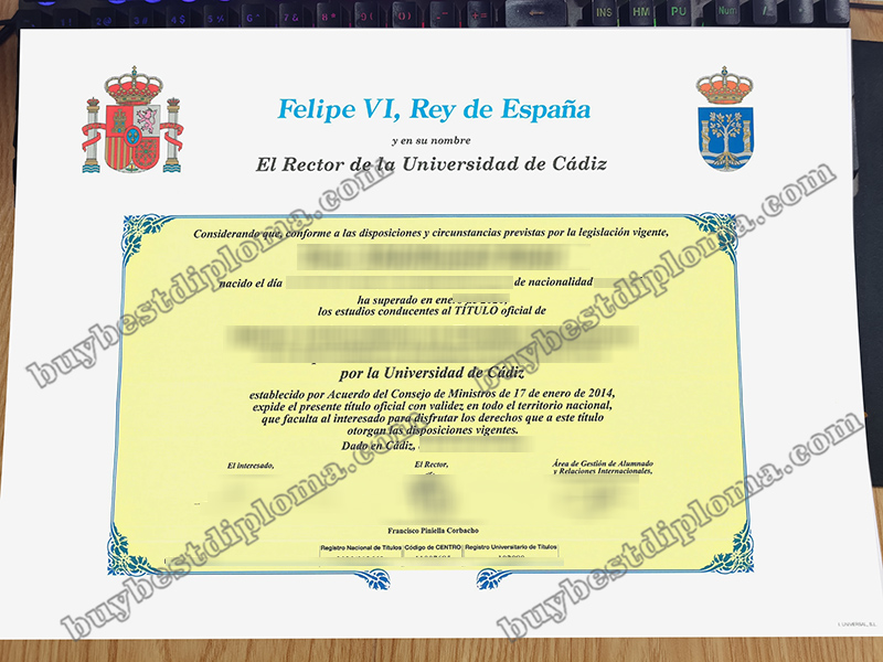 Universidad de Cádiz título, University of Cádiz diploma,