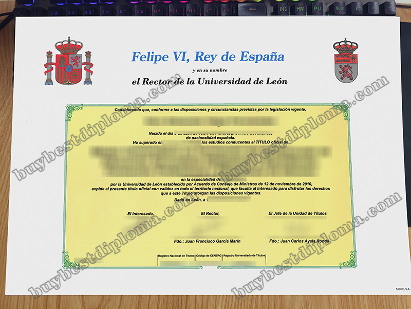 Universidad de León título, University of León diploma,