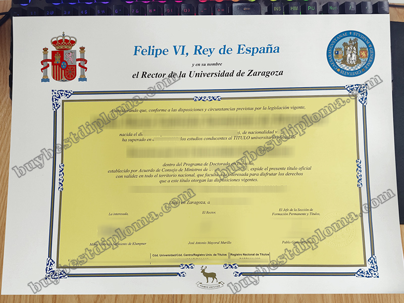 Universidad de Zaragoza título, University of Zaragoza diploma,