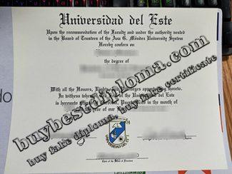 Universidad Del Este diploma, Universidad Del Este certificate,