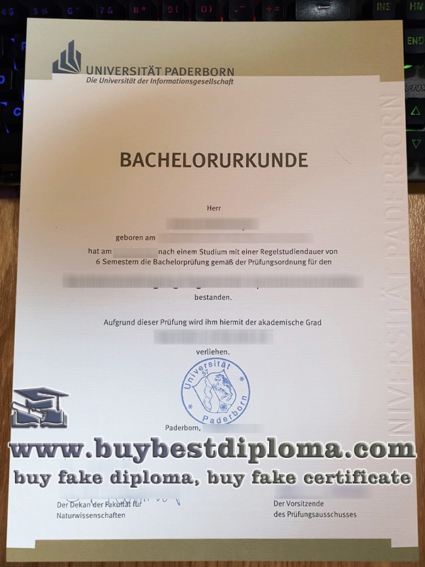 Universität Paderborn urkunde, Universität Paderborn diploma,