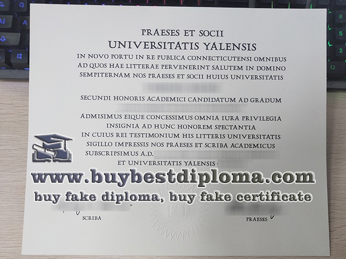 Yale University fake diploma, Yale University certificate,