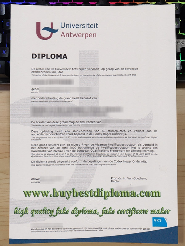 Universiteit Antwerpen degree, Universiteit Antwerpen diploma, Universiteit Antwerpen certificate,