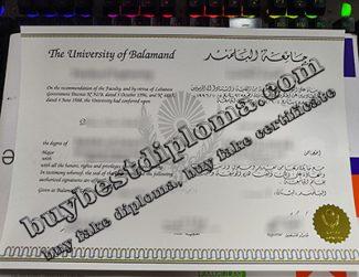 University of Balamand degree certificate