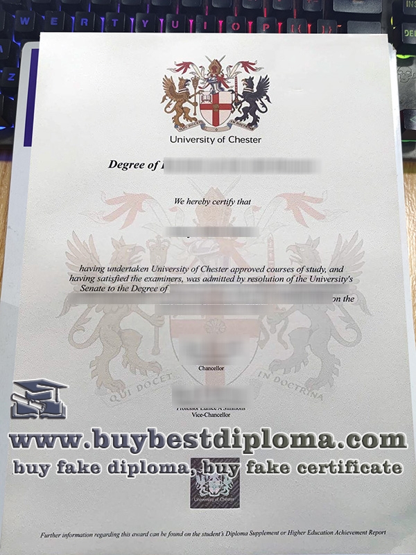 University of Chester degree, University of Chester certificate,