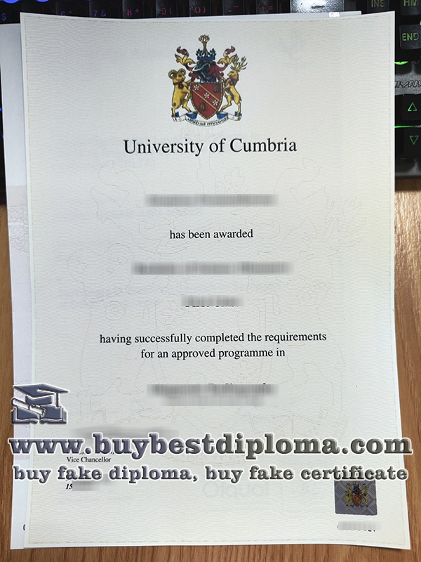 fake University of Cumbria degree, University of Cumbria certificate,