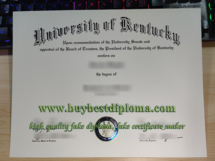 fake University of Kentucky diploma
