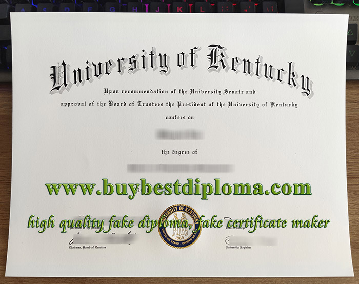 University of Kentucky diploma, University of Kentucky certificate,